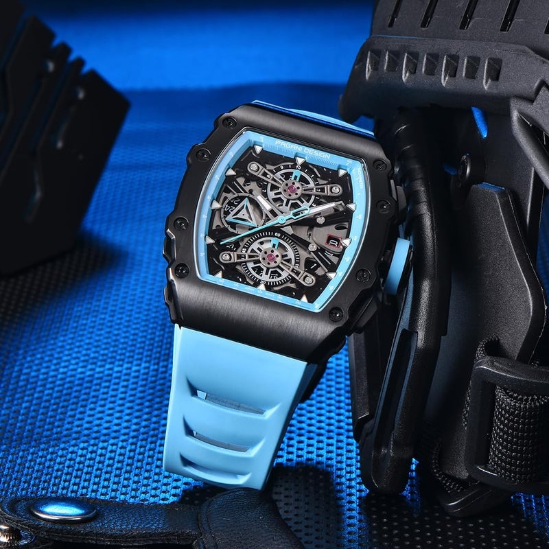 PAGANI DESIGN ساعة باجاني ديزاين PD-YS011 للرجال بتصميم هيكل عظمى مع كريستال ياقوتي وتصميم مقاوم للماء - Image 3